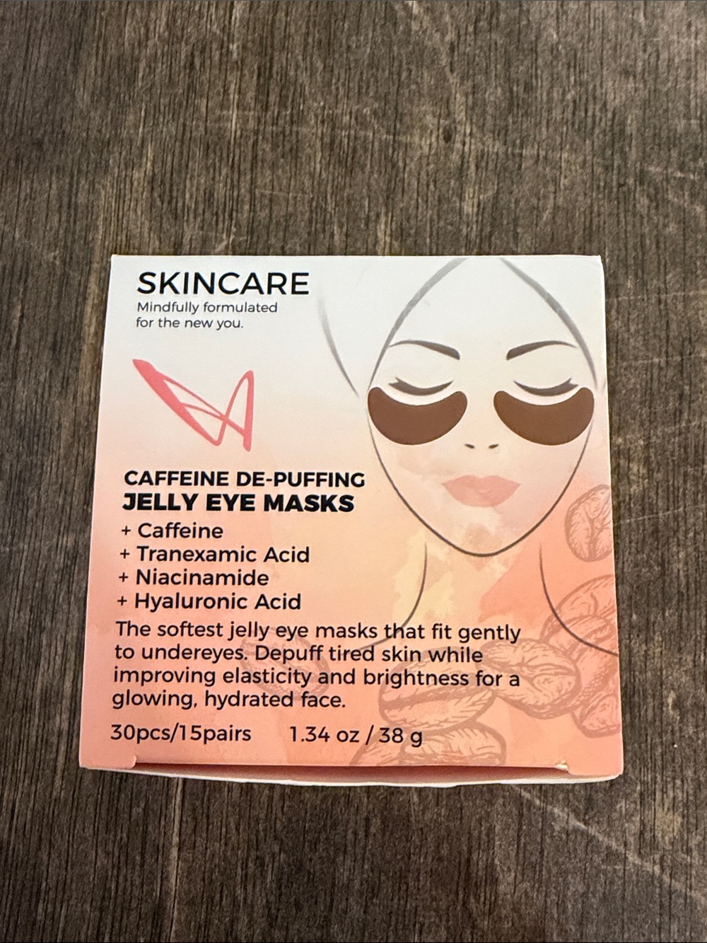 Caffeine De-Puffing Jelly Eye Masks - Pink